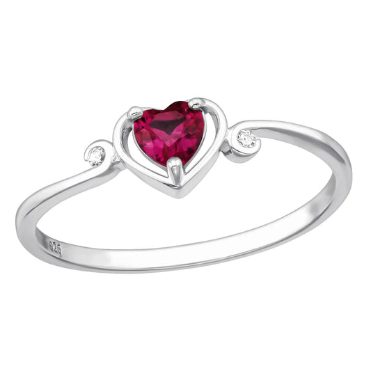Heart Sterling Silver Ring with Cubic Zirconia