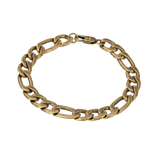 Blaze men’s stainless steel figaro link bracelet in bronze