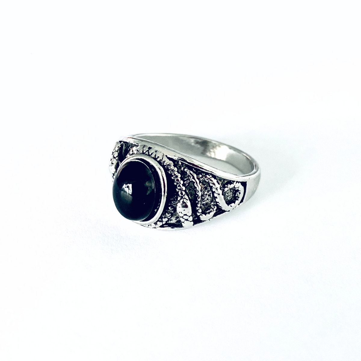 Medusa - Black Obsidian Ring