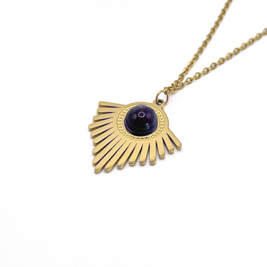 Solara - Natural Amethyst Sunshine Necklace