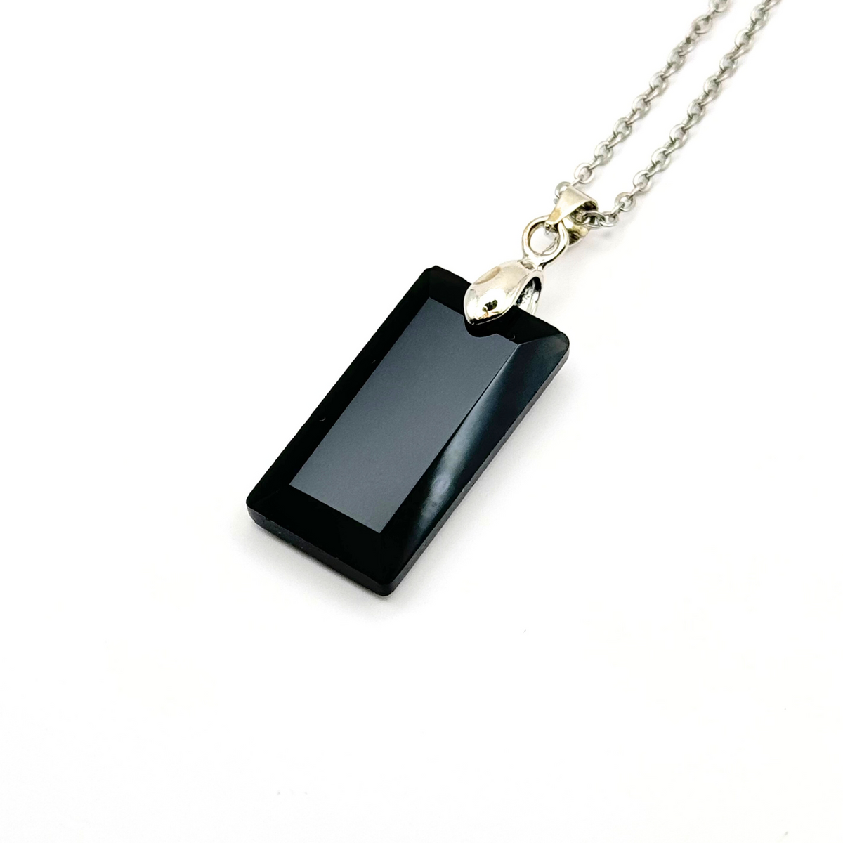 Rectangle Faceted Natural Stone Necklace