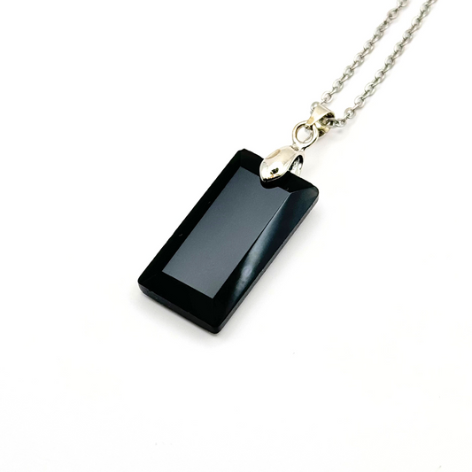 Rectangle Faceted Natural Stone Necklace