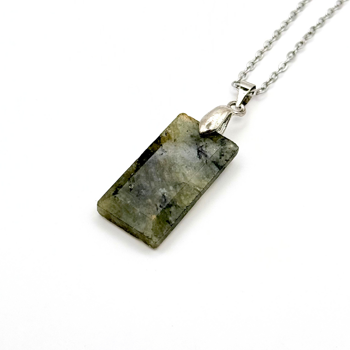 Rectangle Faceted Natural Stone Necklace