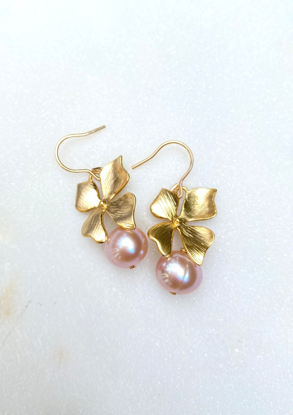 Small Floral Pearl Earrings