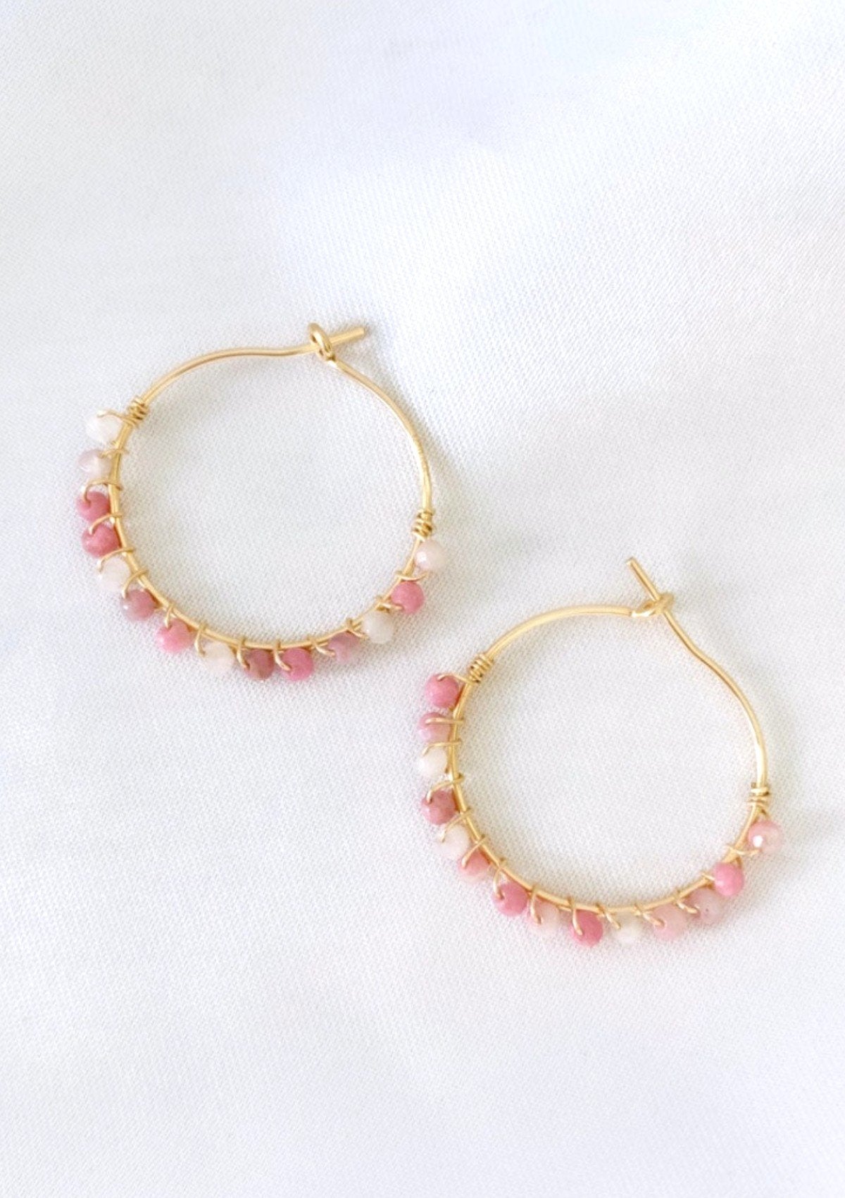 Multi Gem Hoop Earrings