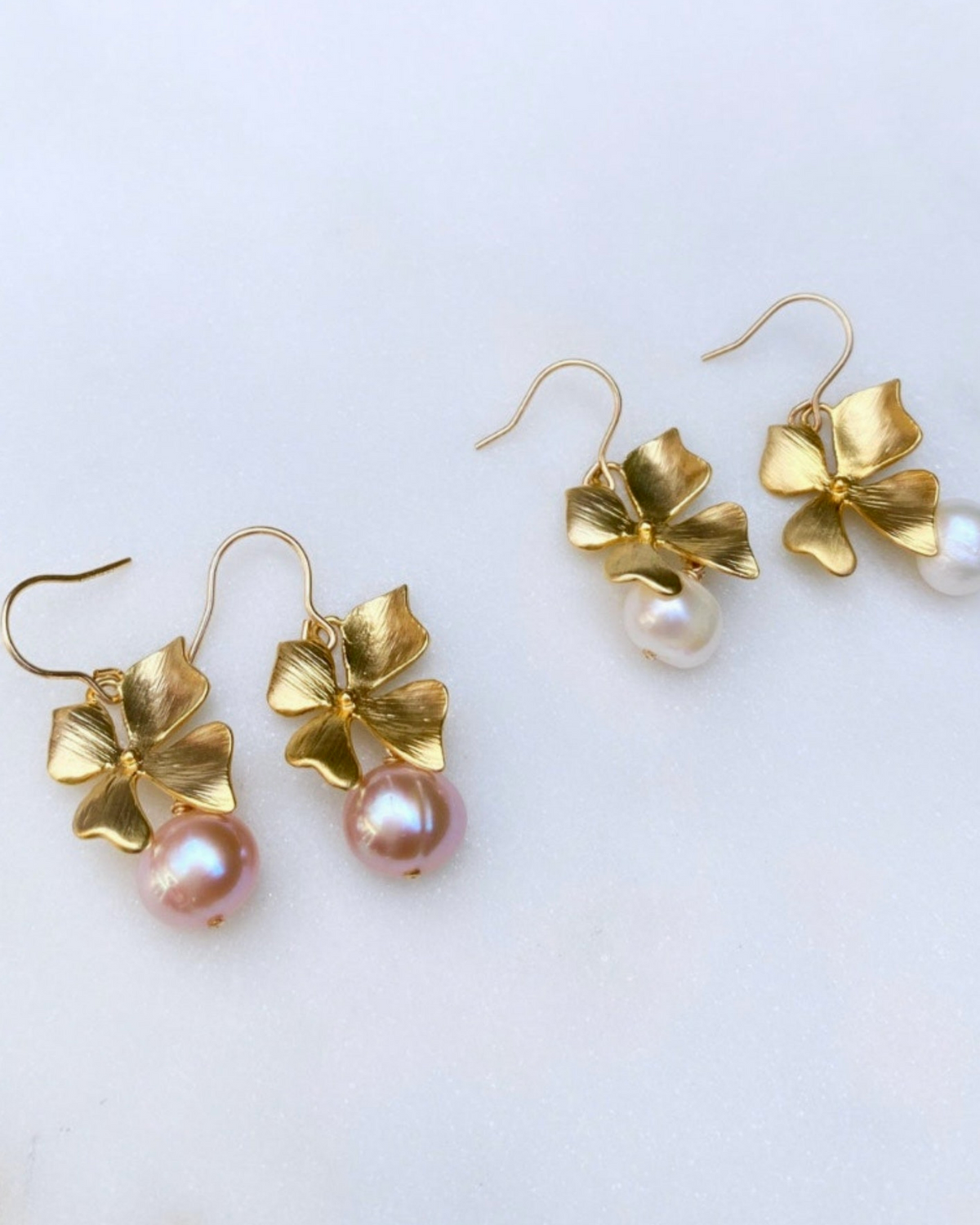 Small Floral Pearl Earrings