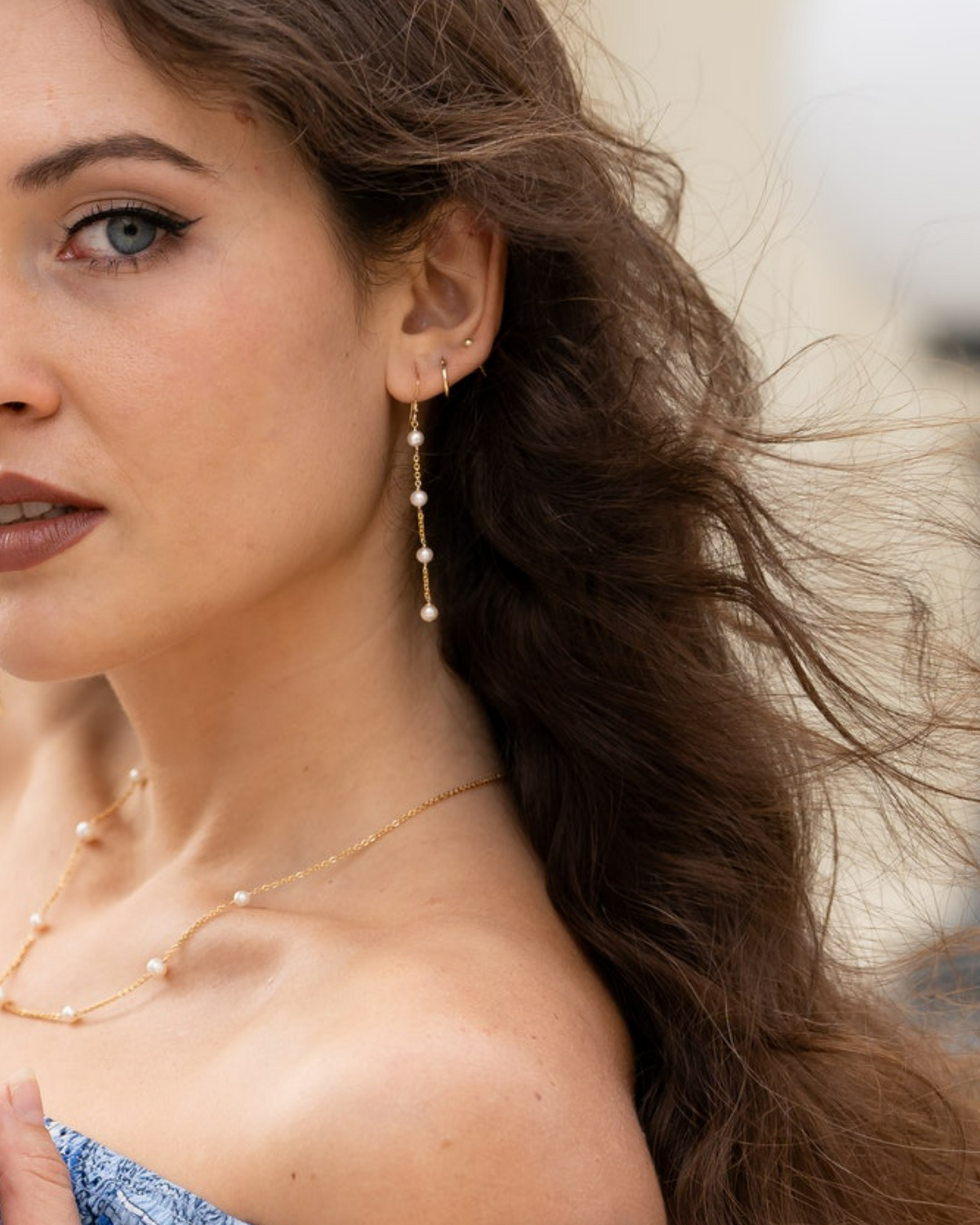 Shidare drop earrings