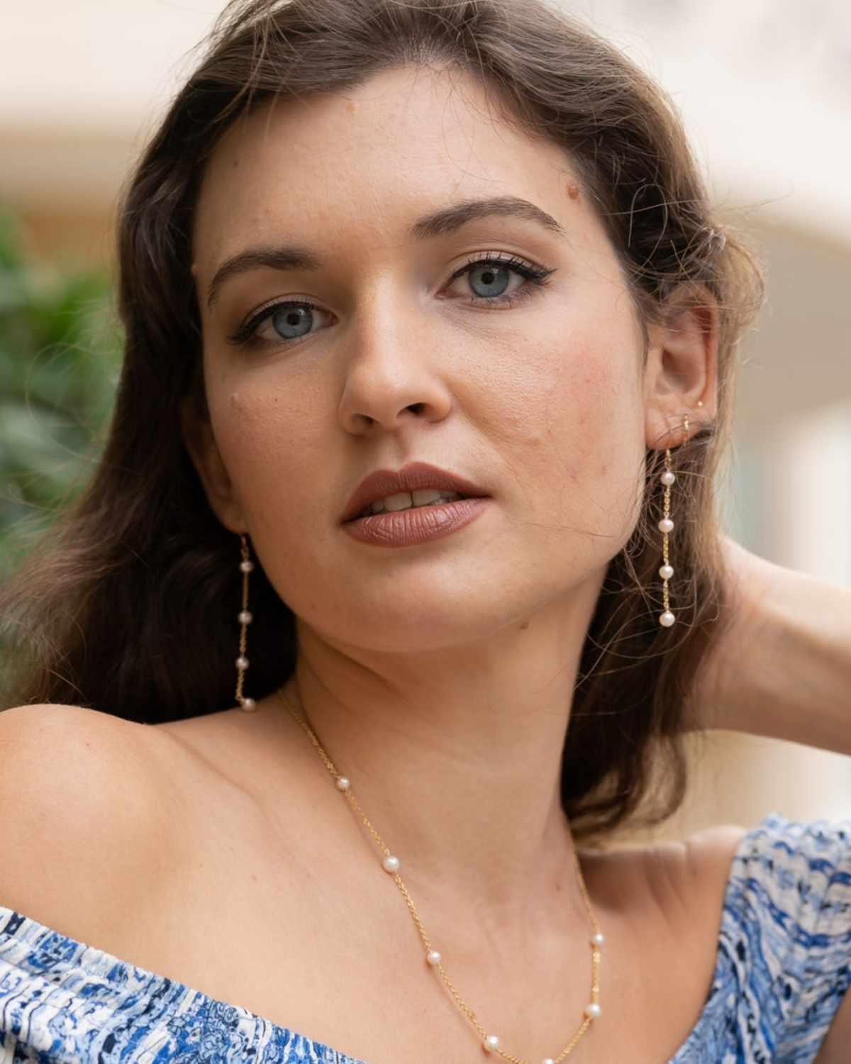 Shidare drop earrings