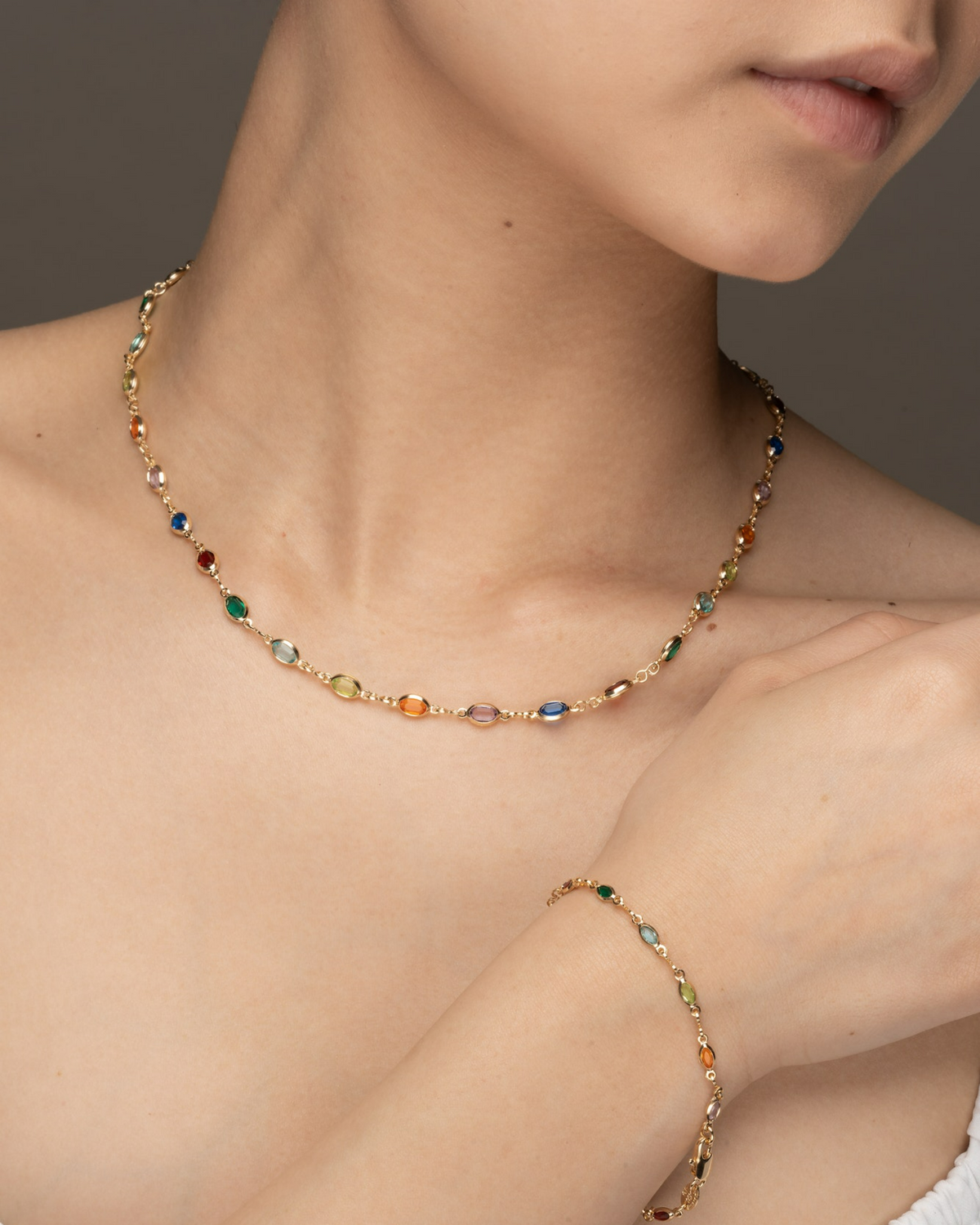 Gisela Colourful Gold Necklace