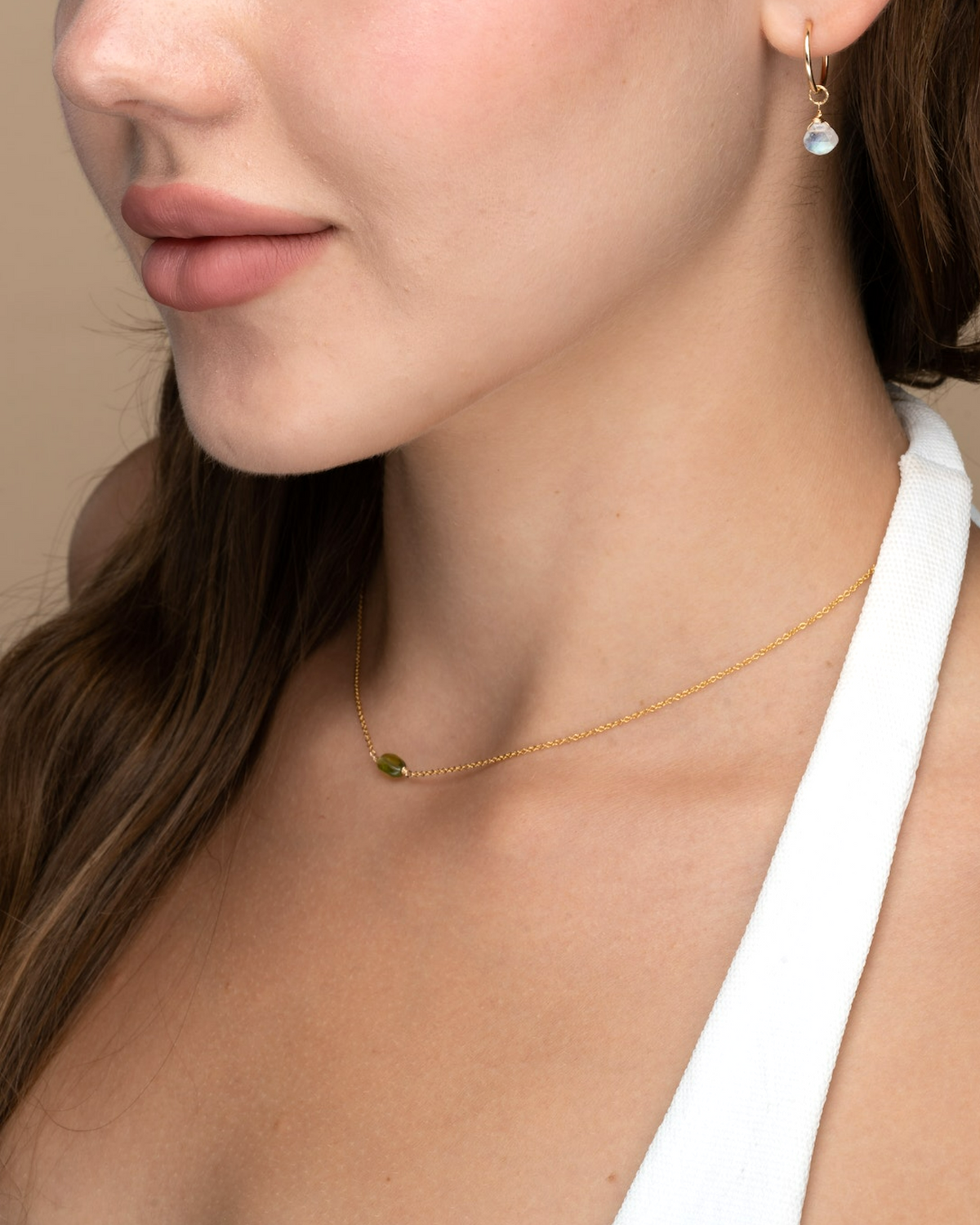 Peridot One Point Necklace