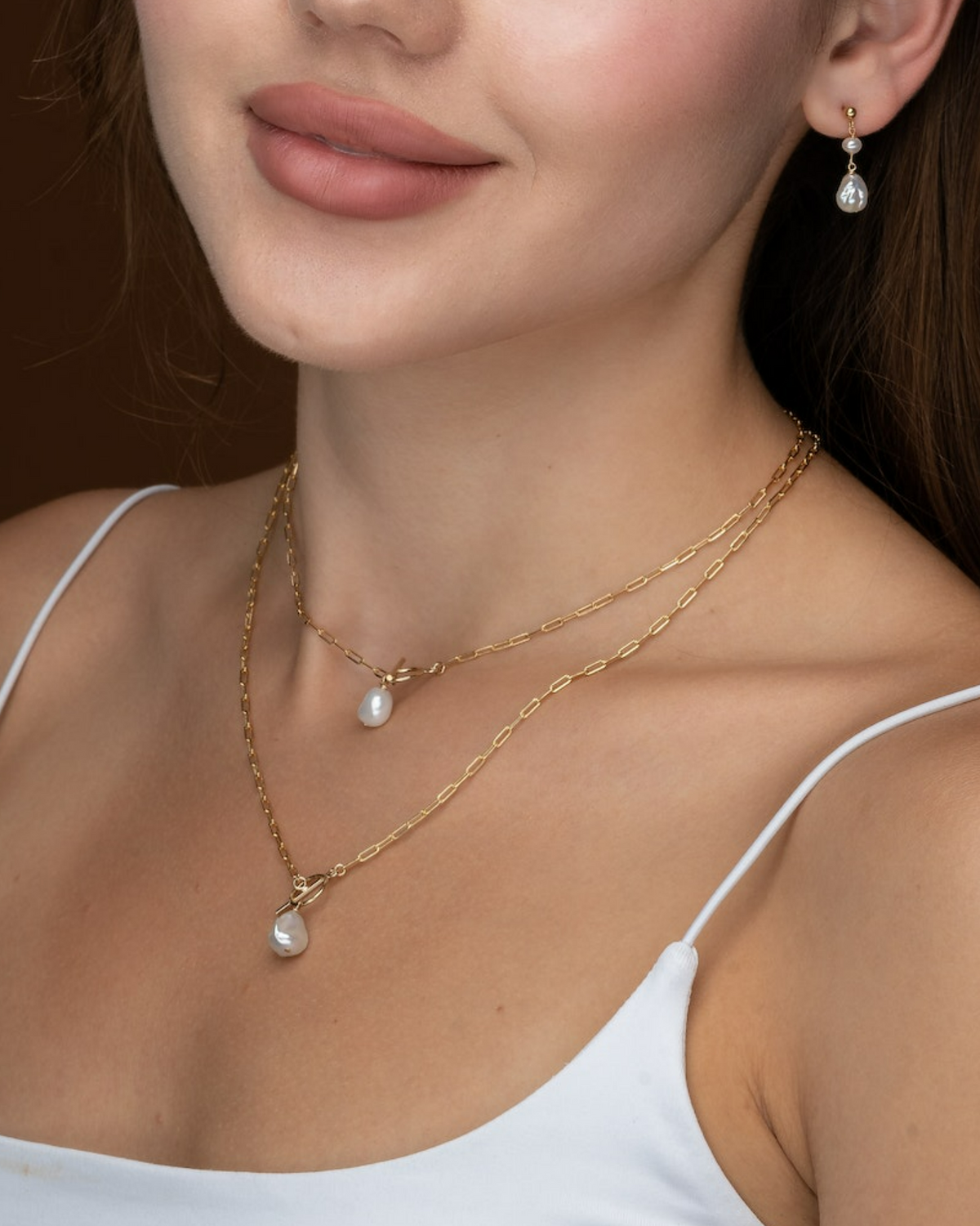 Keshi Pearl Lock Necklace