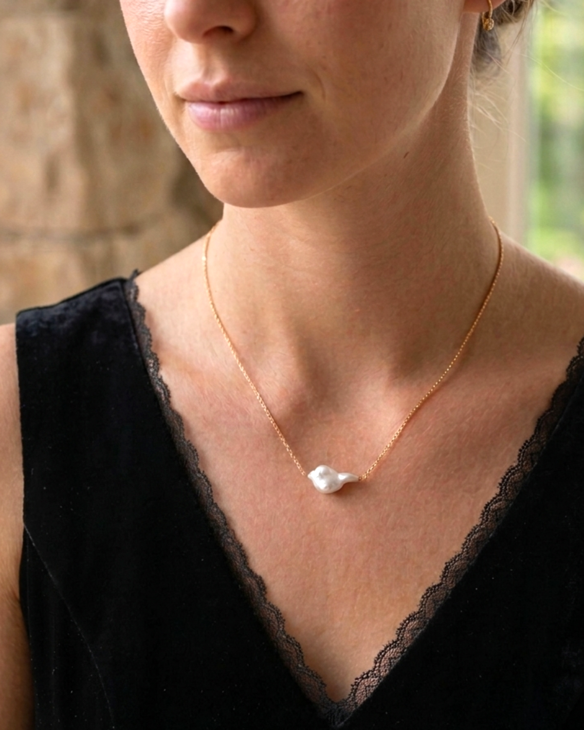 Luna keshi pearl necklace
