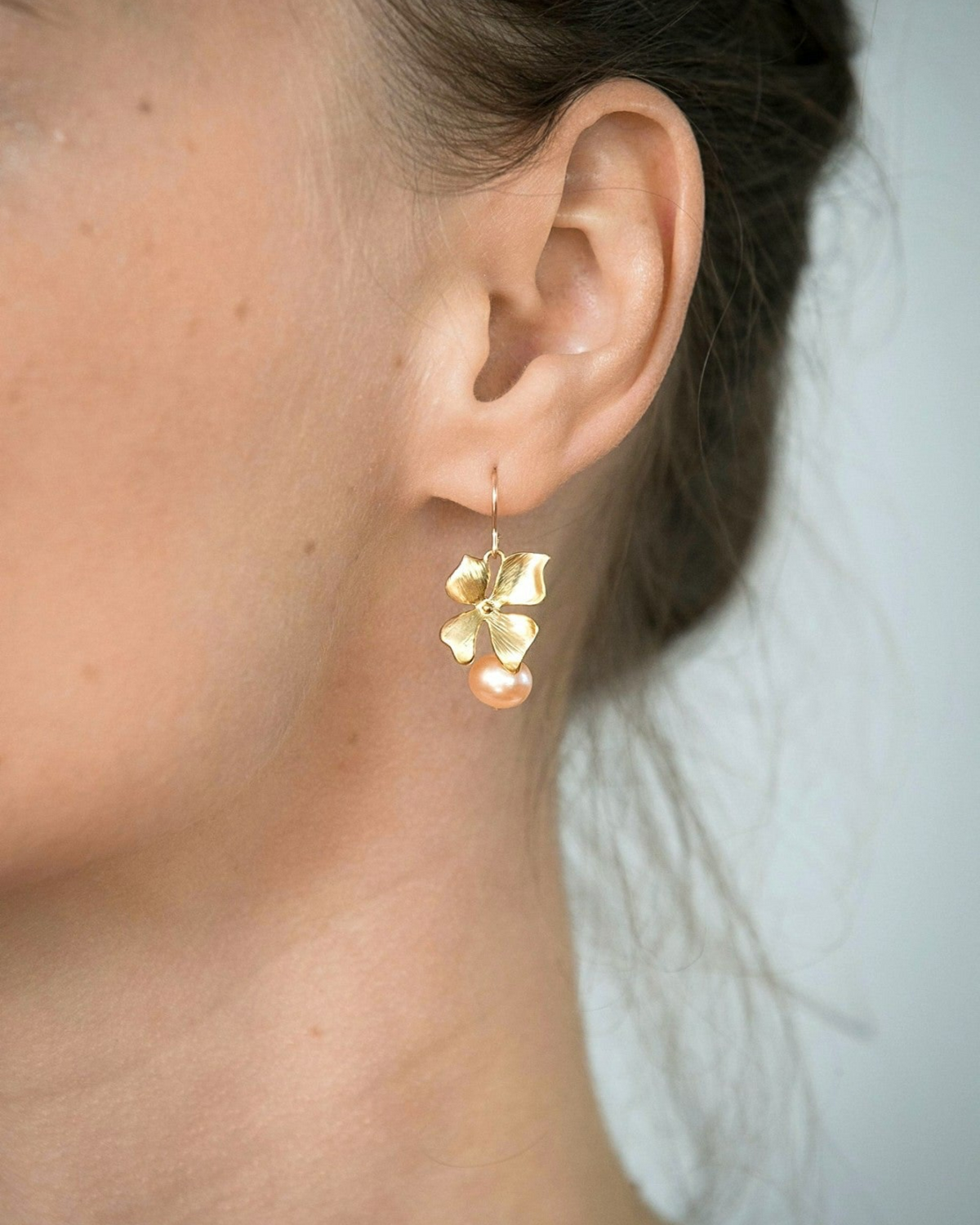 Small Floral Pearl Earrings
