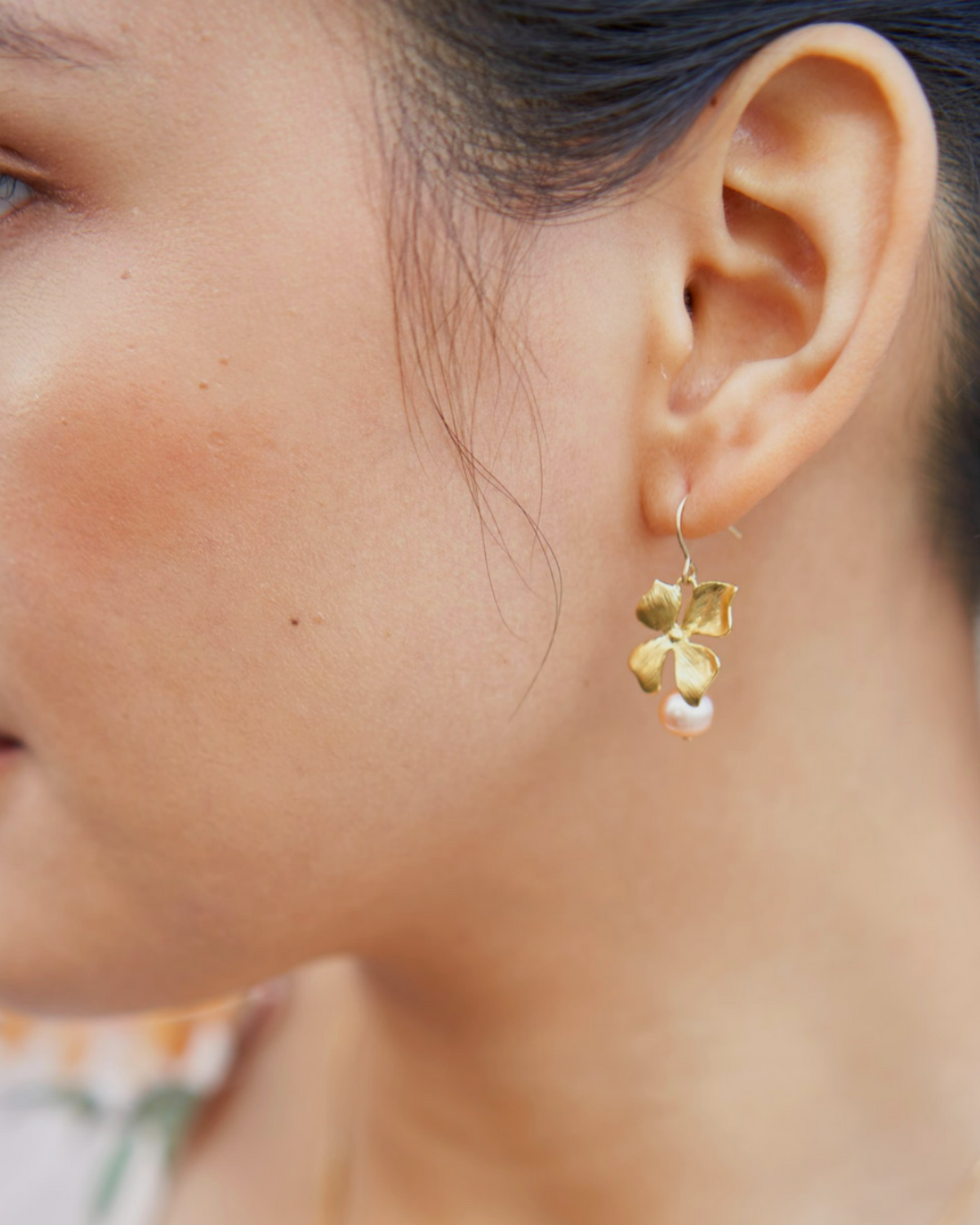 Small Floral Pearl Earrings