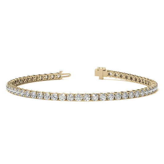 12.00 CTW Lab Grown Diamond Tennis Bracelet |Yellow Gold