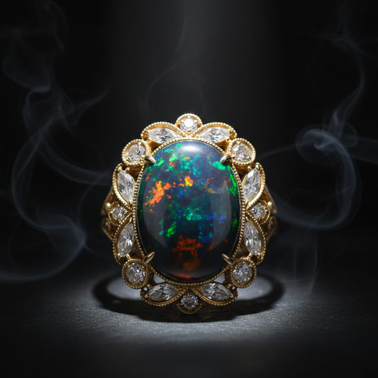 Black Opal Cocktail Ring