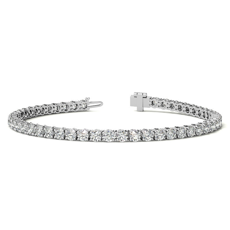 Pulsera de tenis de oro blanco de 14 quilates con diamantes cultivados en laboratorio certificados por AGI de 6.00 CTW