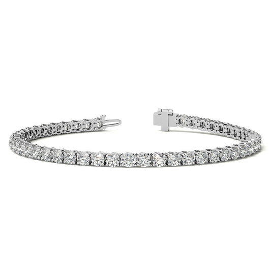 Pulsera de tenis de oro blanco de 14 quilates con diamantes cultivados en laboratorio certificados por AGI de 6.00 CTW