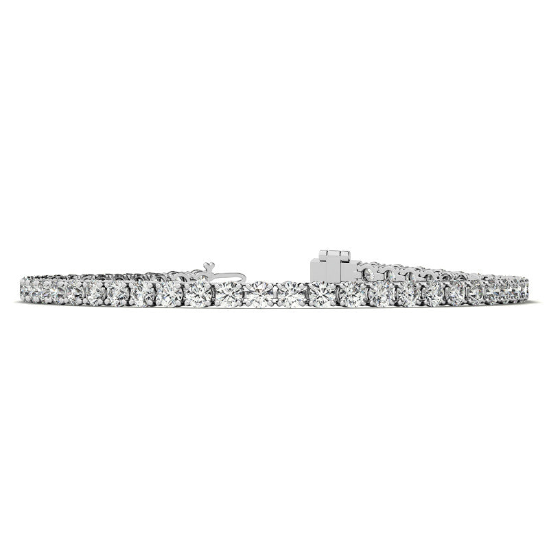 Pulsera de tenis de oro blanco de 14 quilates con diamantes cultivados en laboratorio certificados por AGI de 6.00 CTW