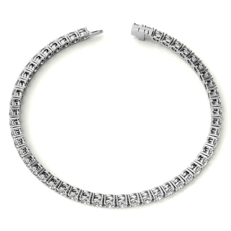 Pulsera de tenis de oro blanco de 14 quilates con diamantes cultivados en laboratorio certificados por AGI de 6.00 CTW