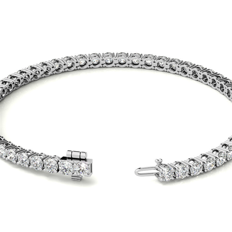 Pulsera de tenis de oro blanco de 14 quilates con diamantes cultivados en laboratorio certificados por AGI de 6.00 CTW
