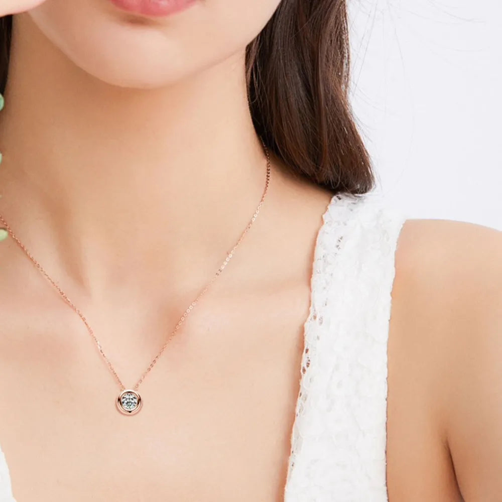 One carat moissanite necklace, 18K gold-plated options, 925 sterling silver — view 8