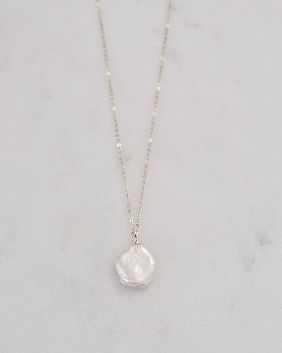 Keshi pearl necklace (Silver)