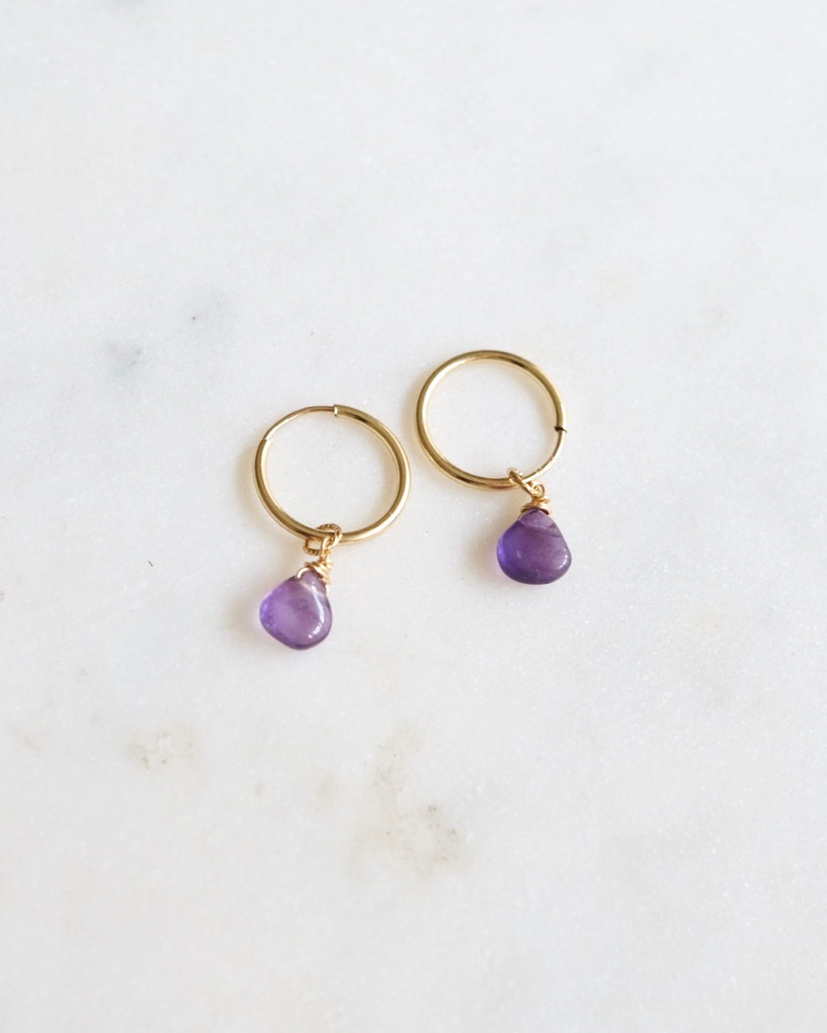 Amethyst Infinity Hoop Earrings