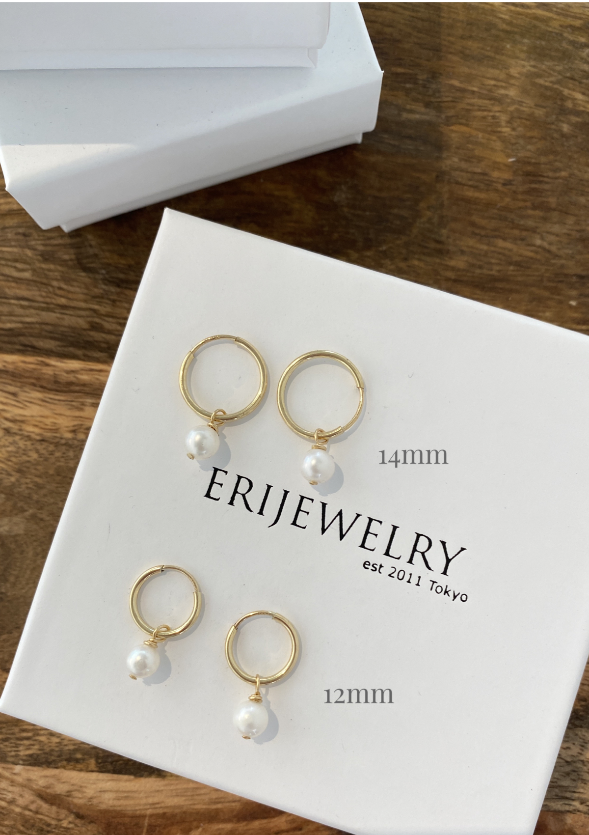 Petite Pearl Infinity Hoops (12mm)