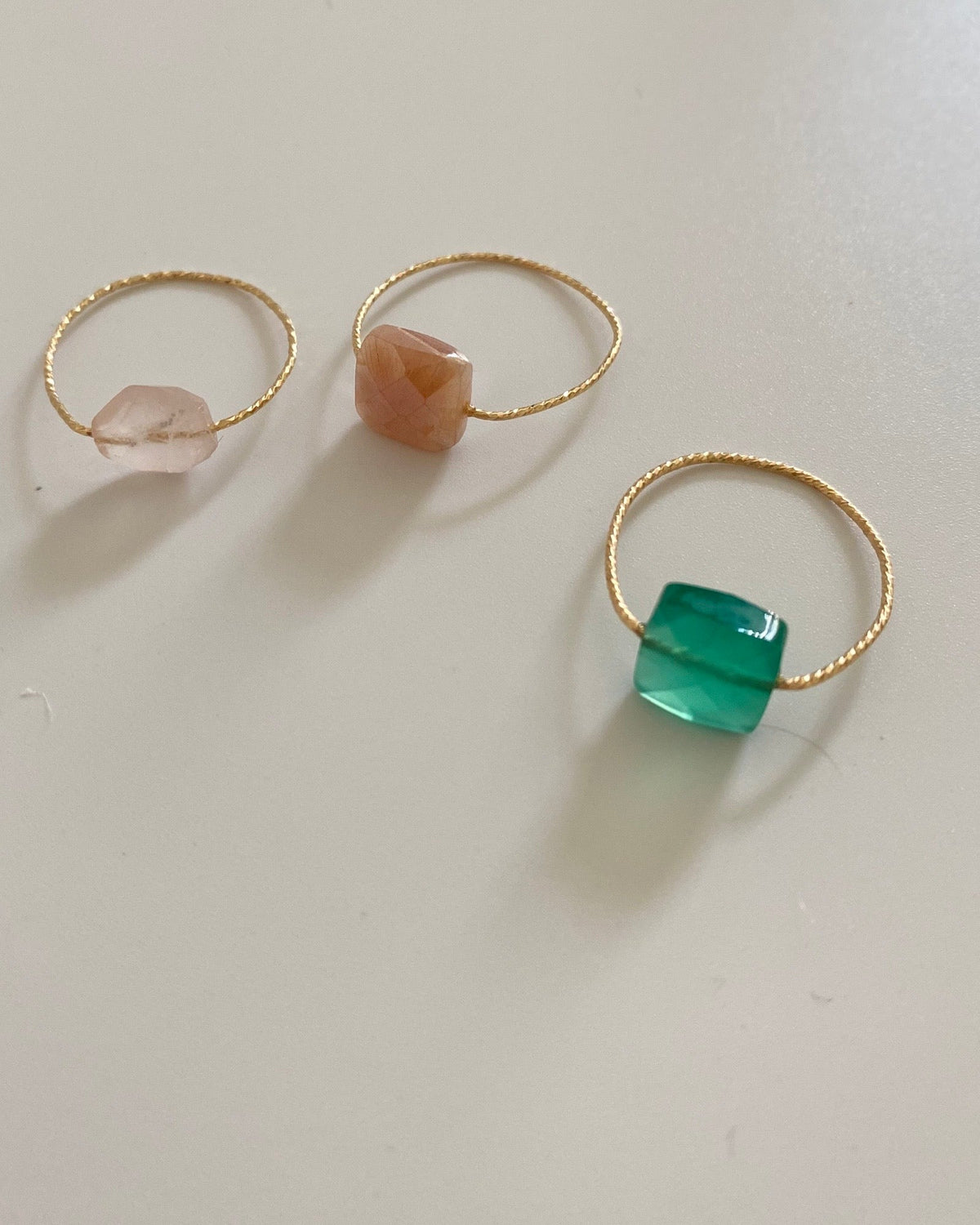 Green Onyx Square Daily Serenity Ring