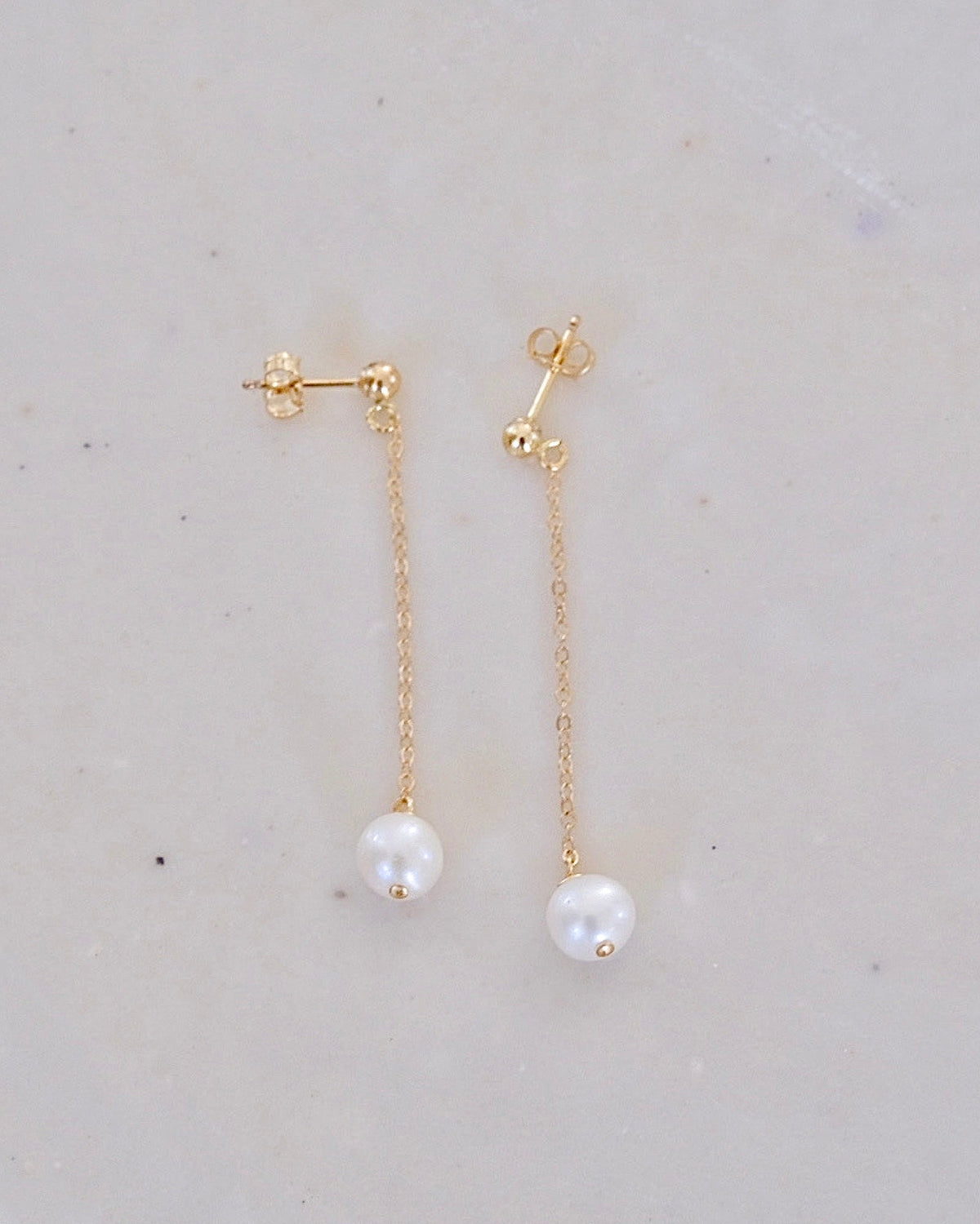 Pearl Drop Stud Earrings