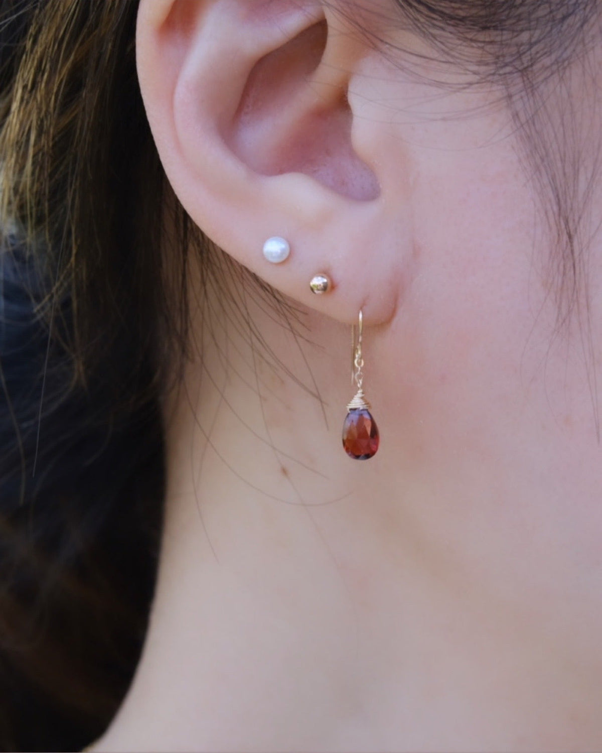 Garnet Drop Earrings