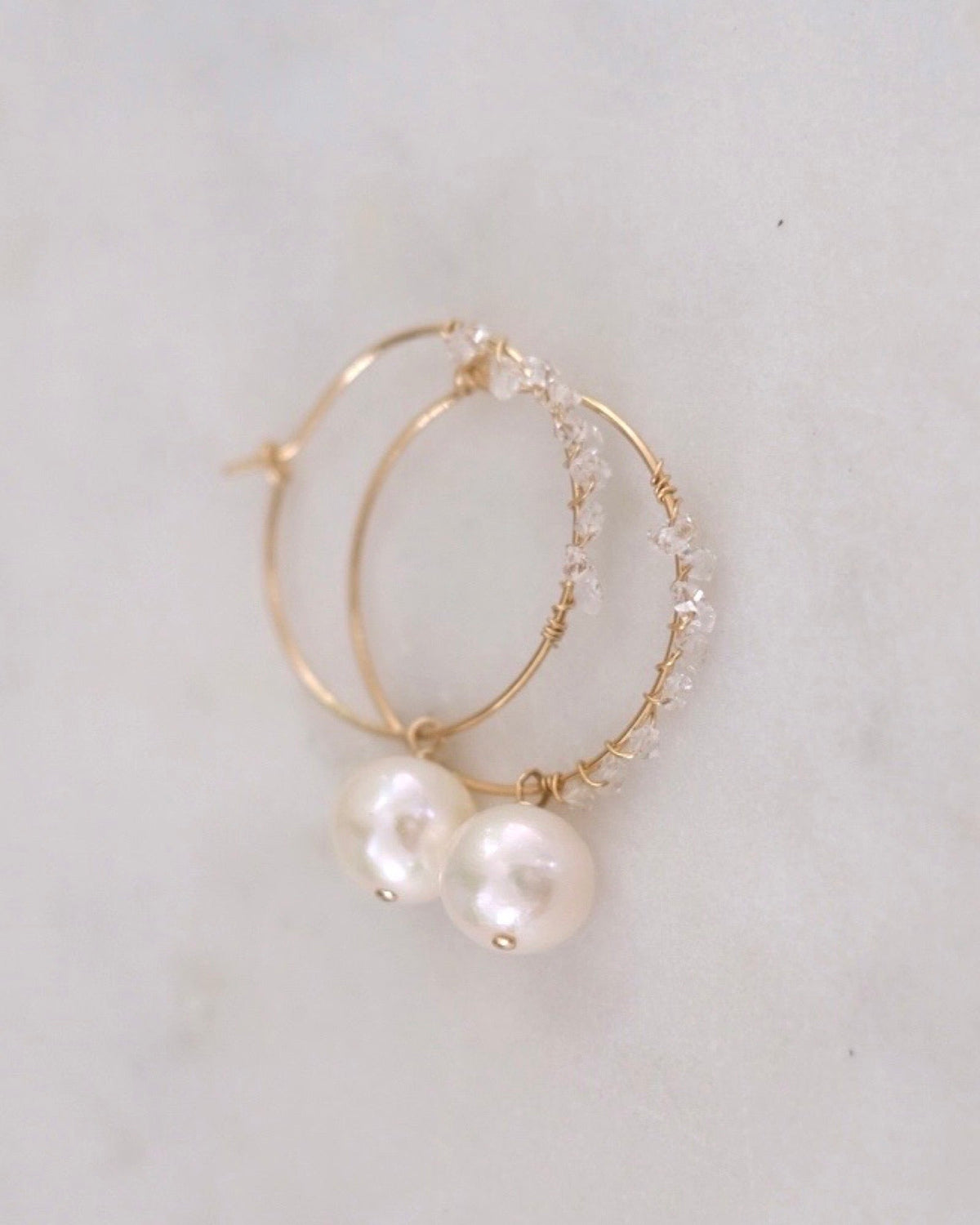 Elly Pearl Hoop Earrings