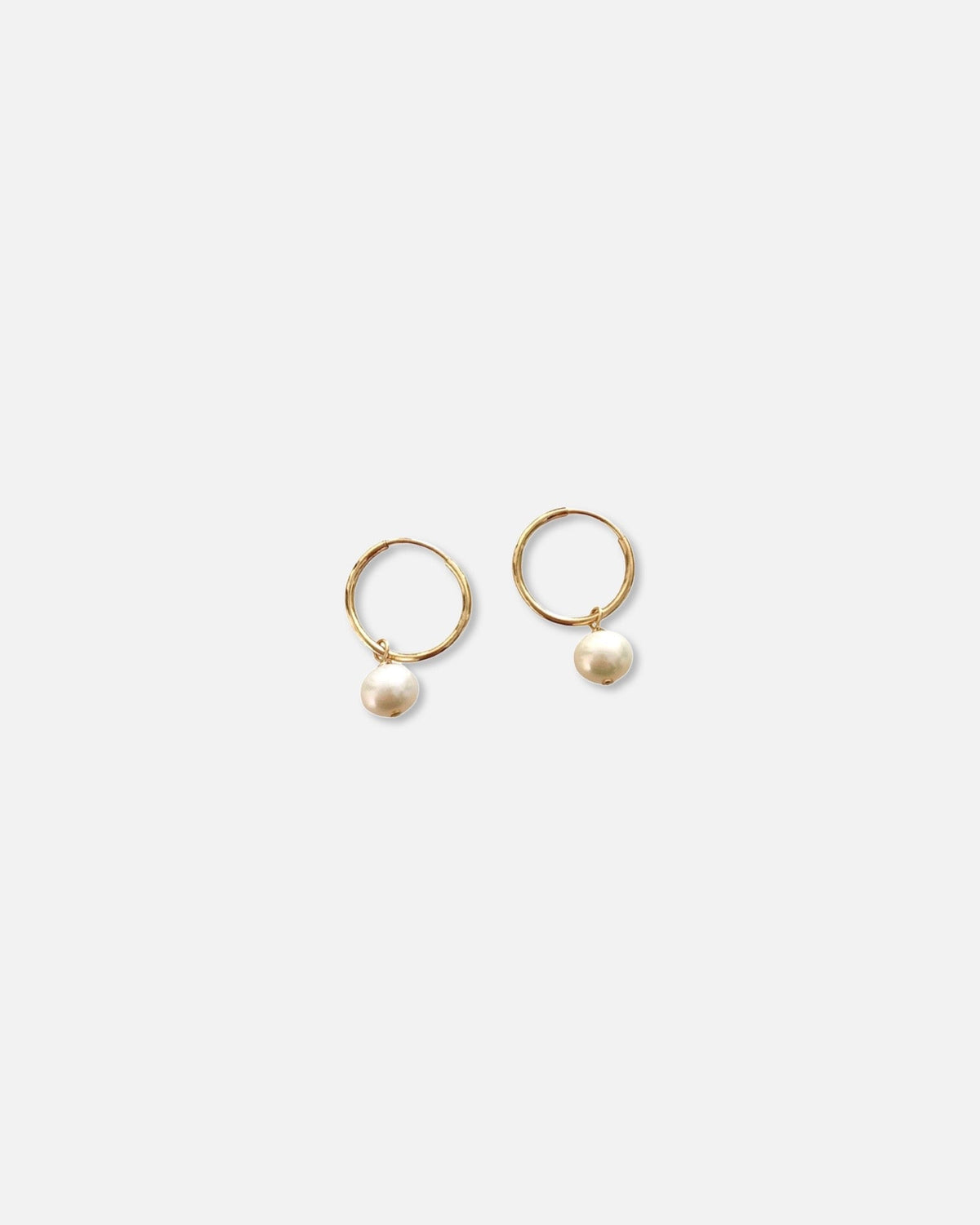 Petite Pearl Infinity Hoops (12mm)