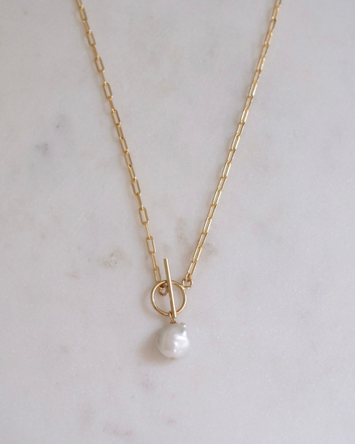 Keshi Pearl Lock Necklace