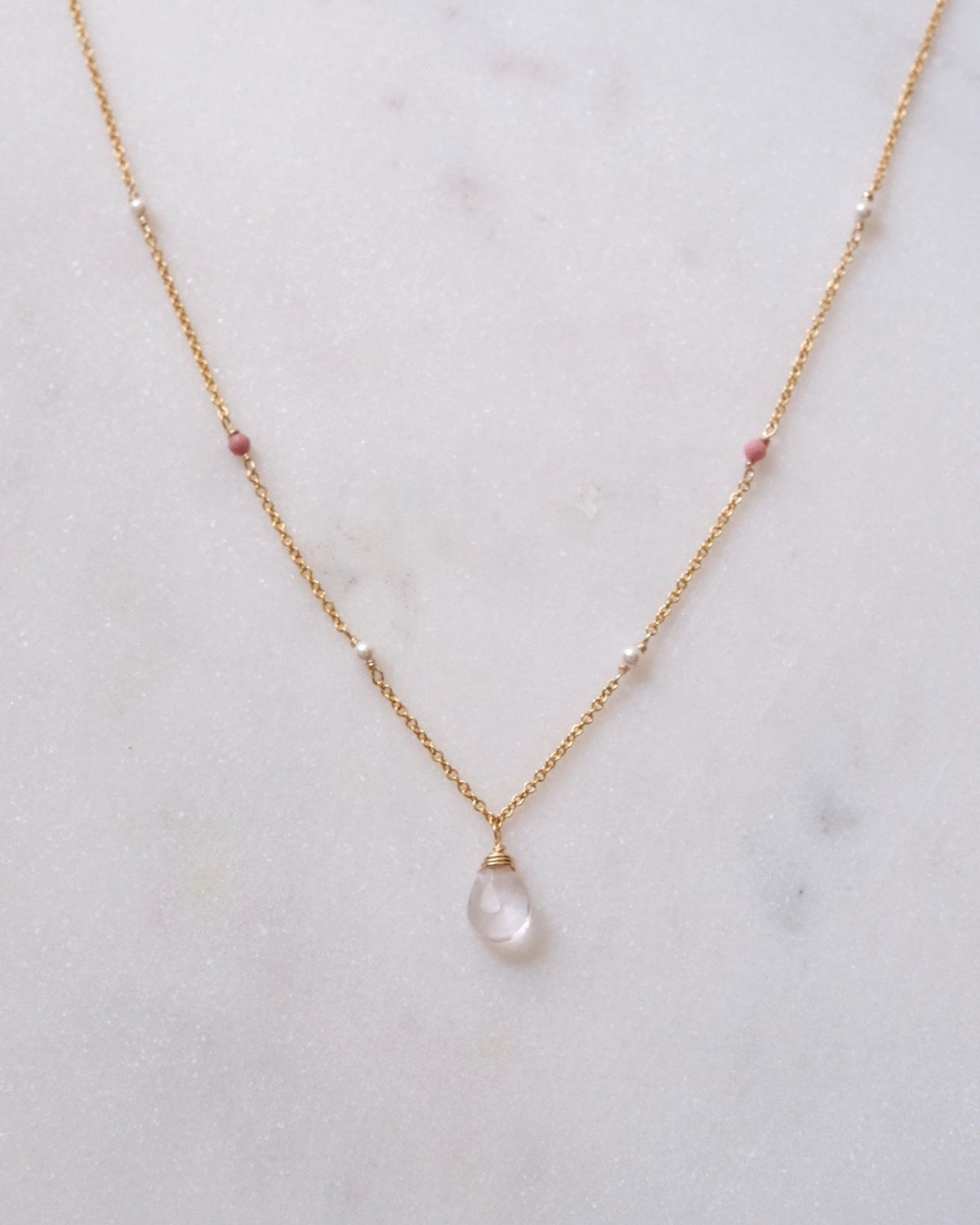 Rose quartz bohemian necklace