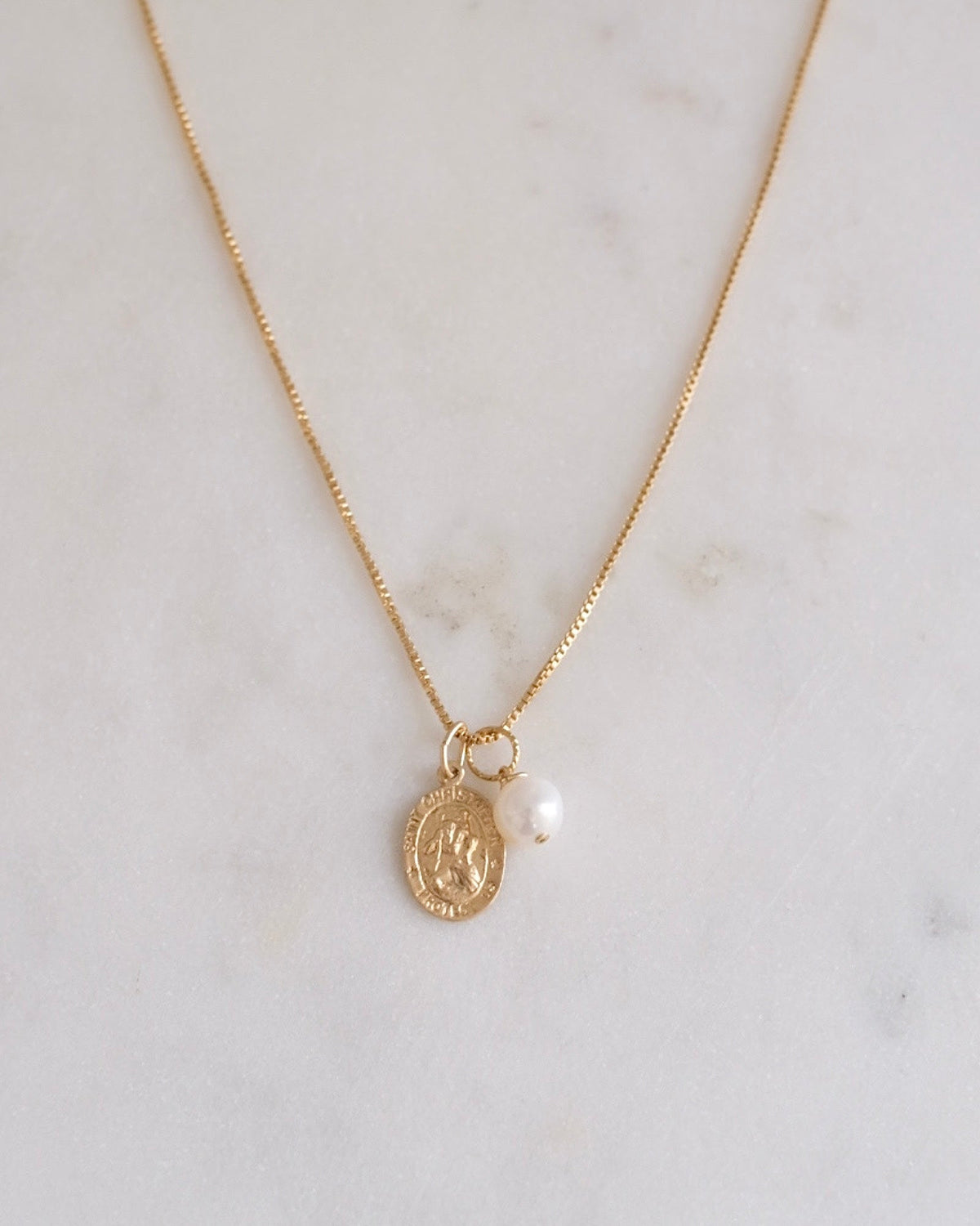 St Christopher with Pearl Necklace