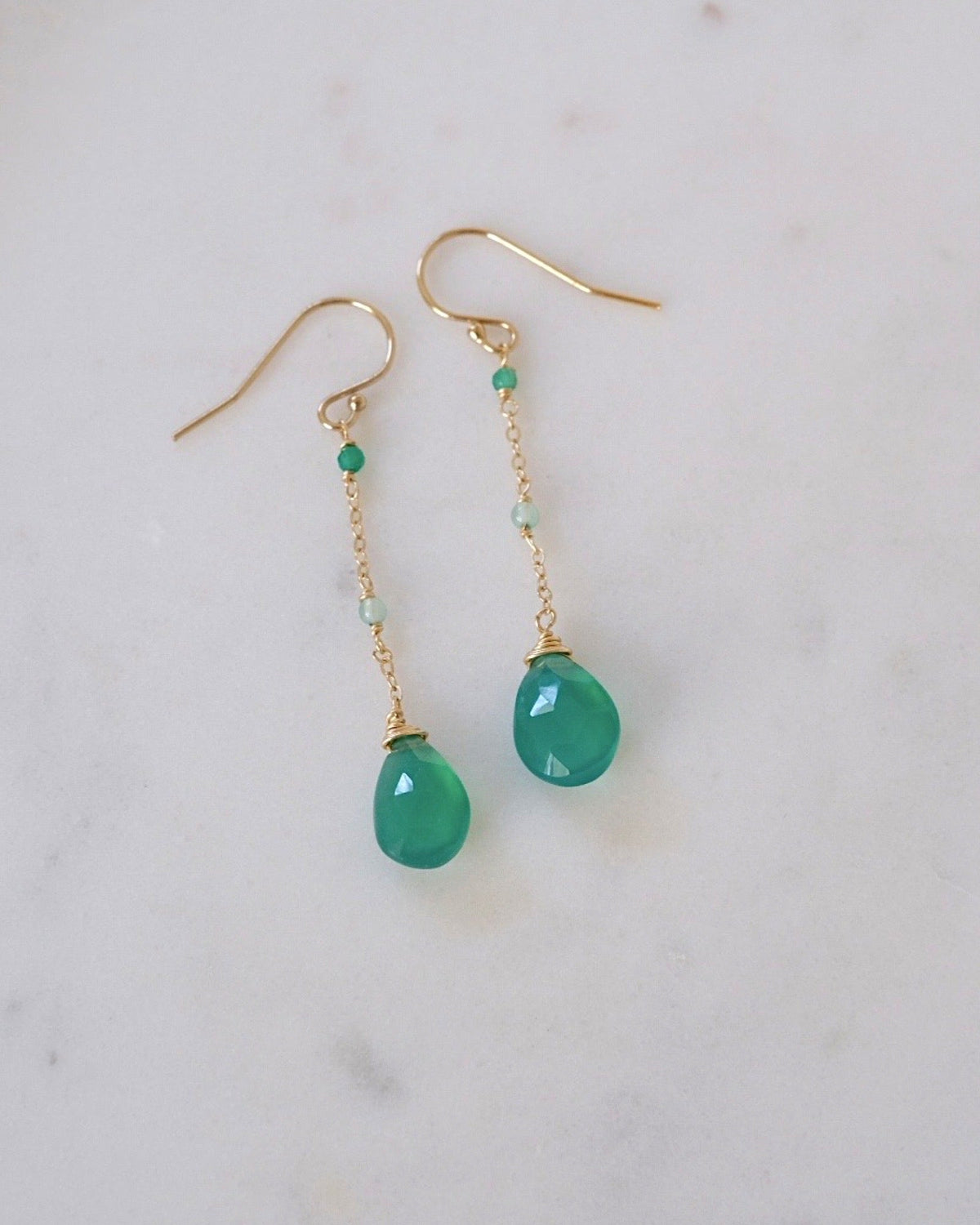 Green Onyx Mix Drop Earrings