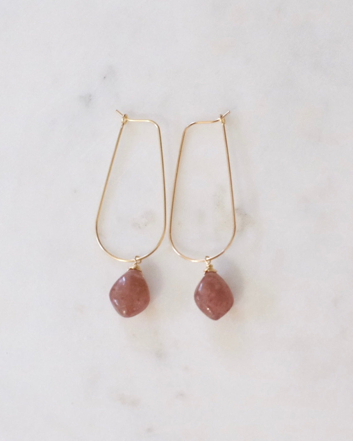 Strawberry Quartz U Hoops