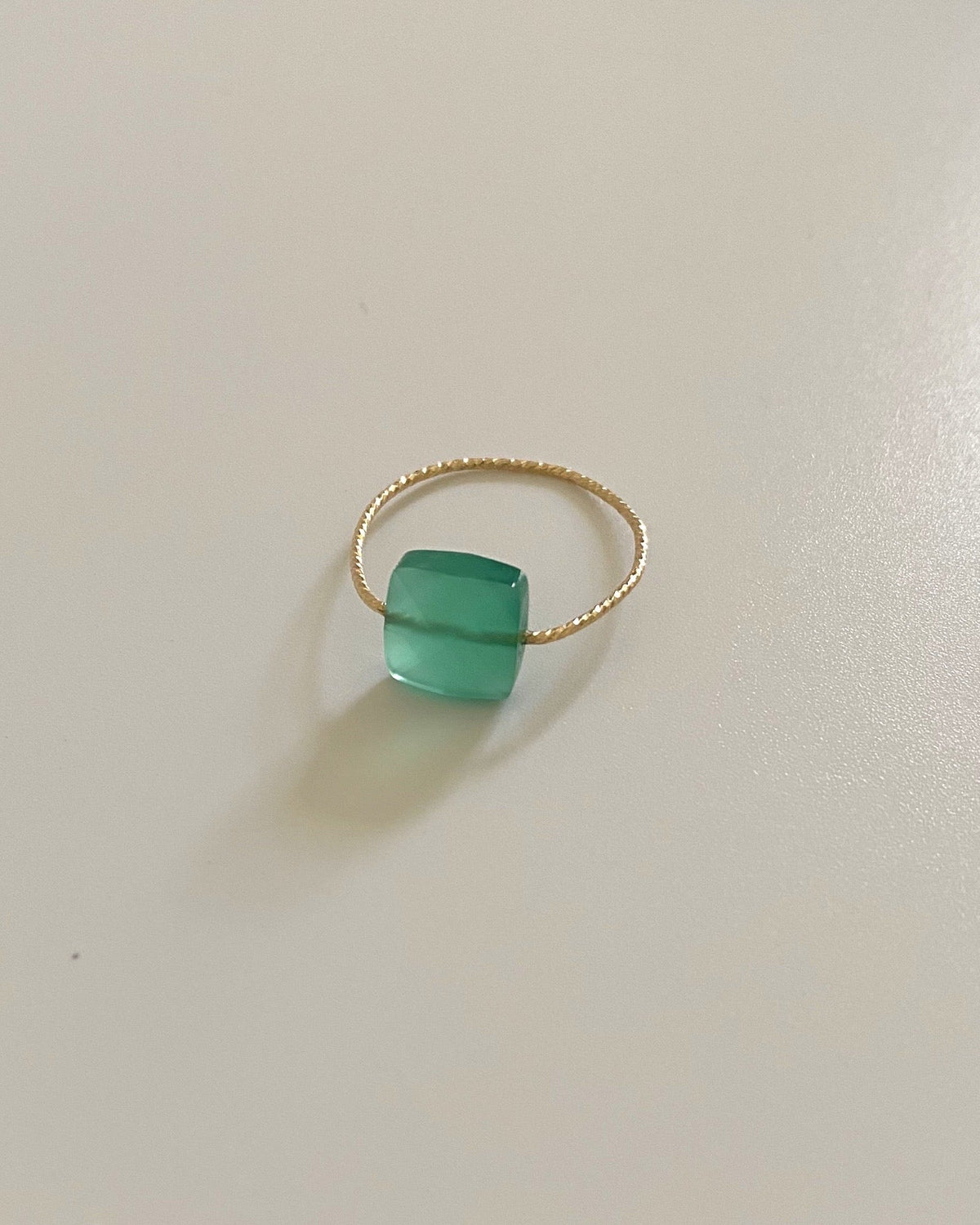 Green Onyx Square Daily Serenity Ring