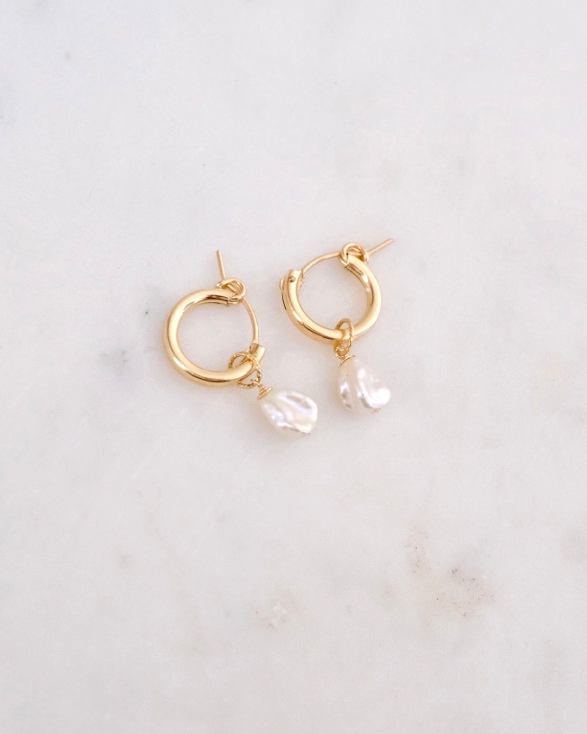 Petite Keshi Huggie Hoops