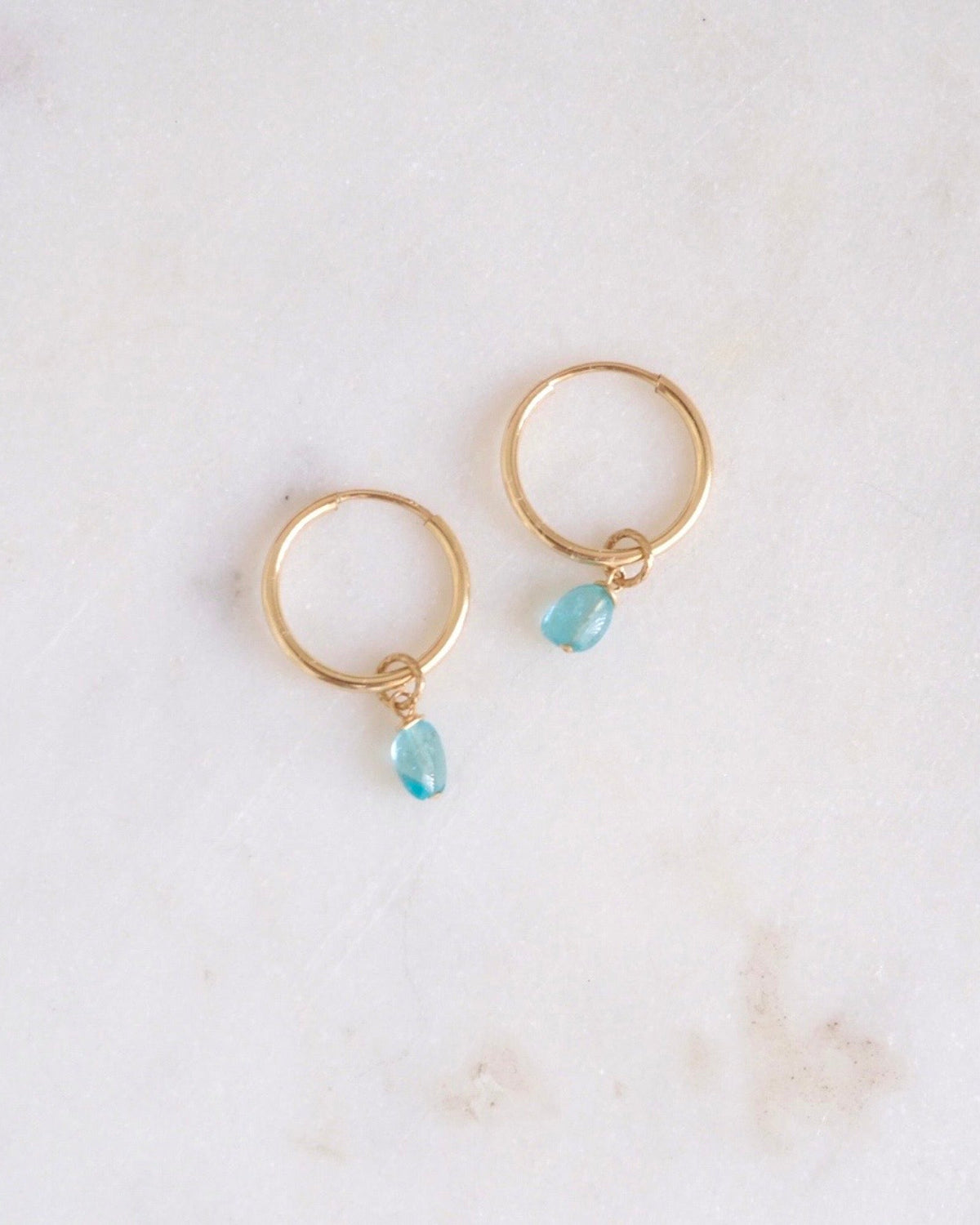 Blue Apatite Infinity Hoops