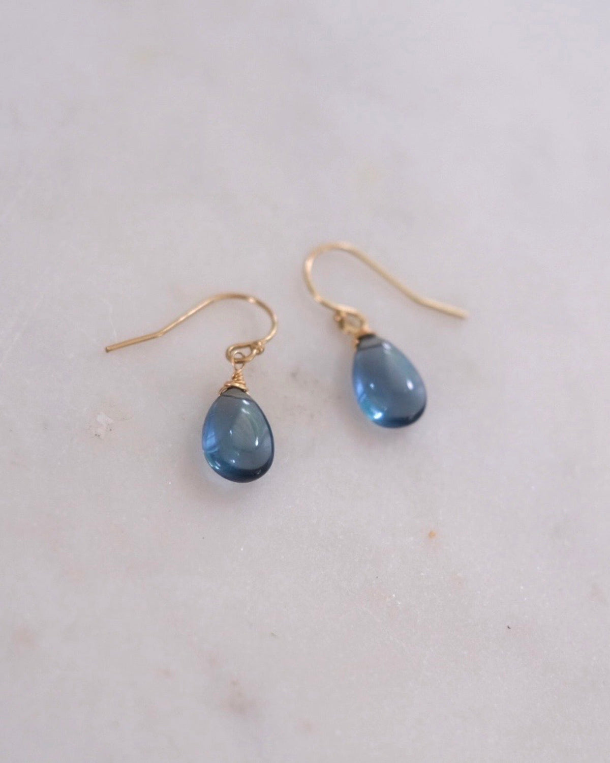 Siberian Blue Quartz Simple Earrings
