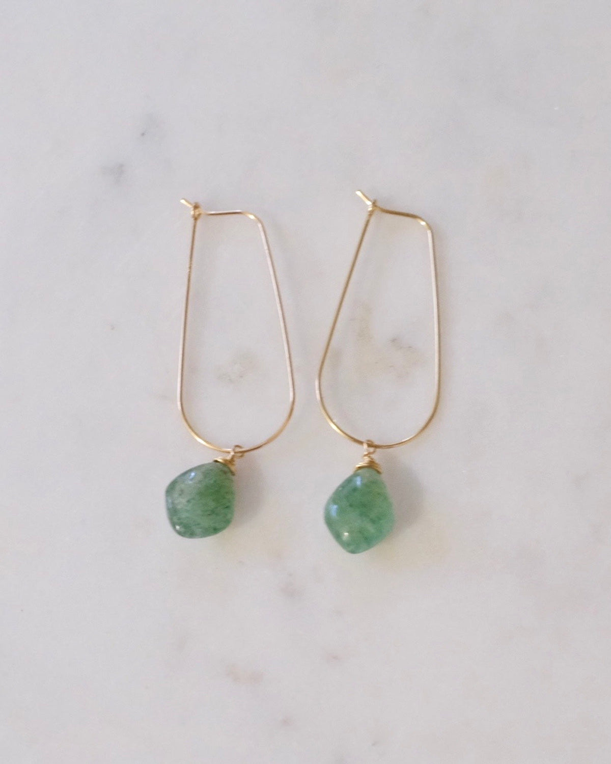 Green Strawberry Quartz U Hoops