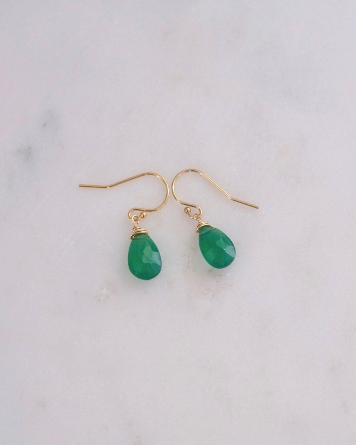 Green Onyx Simple Earrings
