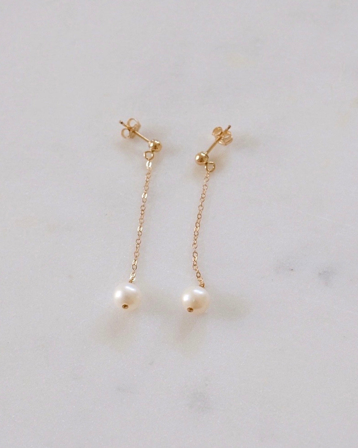 Pearl Drop Stud Earrings