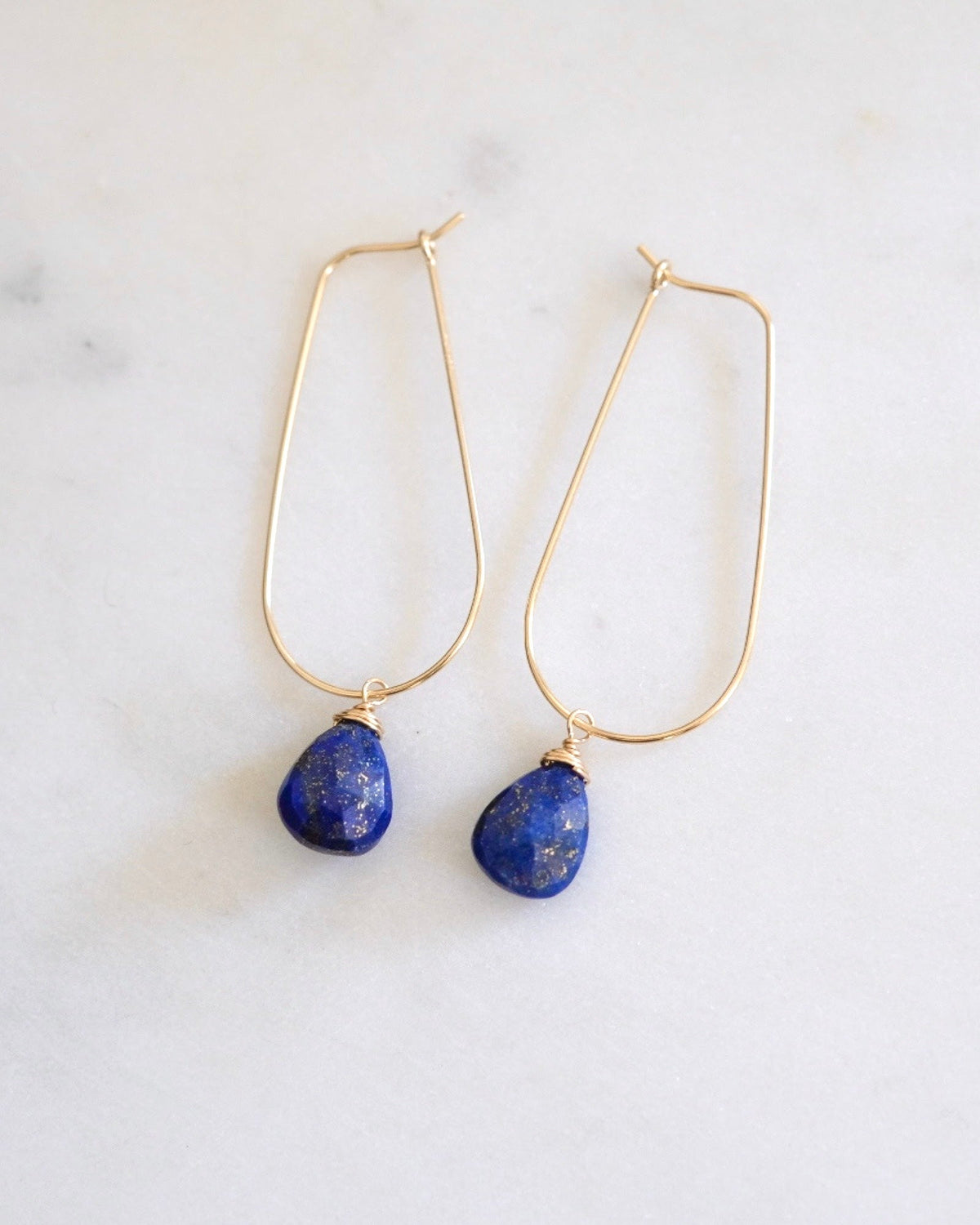 Lapis Lazuli U Hoop Earrings