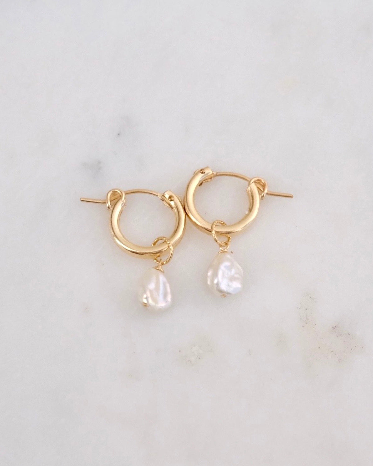 Petite Keshi Huggie Hoops