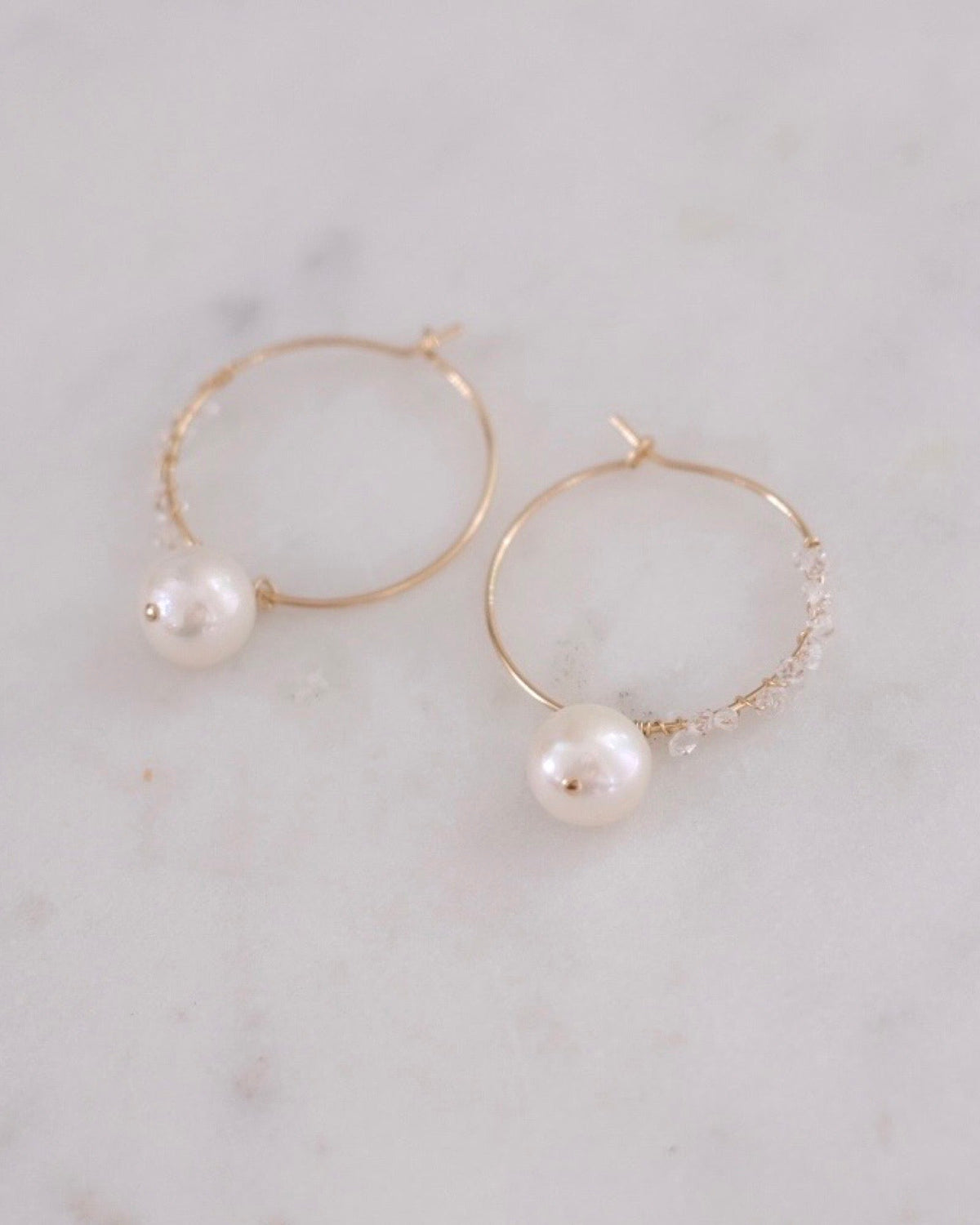 Elly Pearl Hoop Earrings