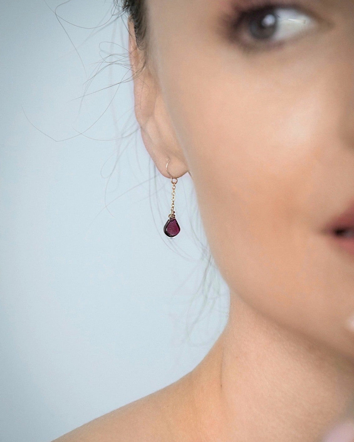 Garnet Simple Earrings